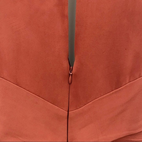 Reiss Gracie Pleat Detailed Midi Dress, Rust - Picture 8 of 11